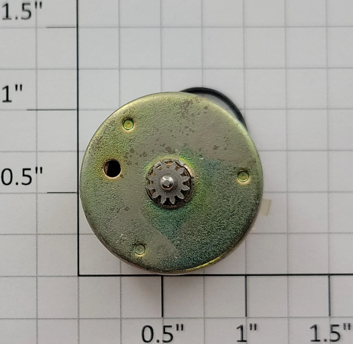 Acme MXN-5A 3-Volt DC Pancake Can Motor with Wire and Pinion Gear - Image 2