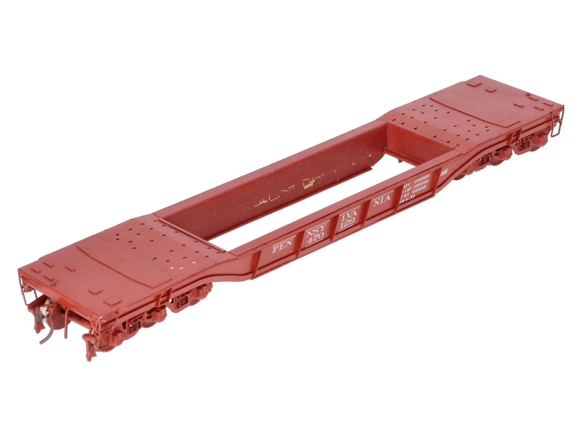 Alco Models X-109 O Brass PRR Greenville Well Flatcar #470129 (2-Rail) - Painted/Box - Image 4