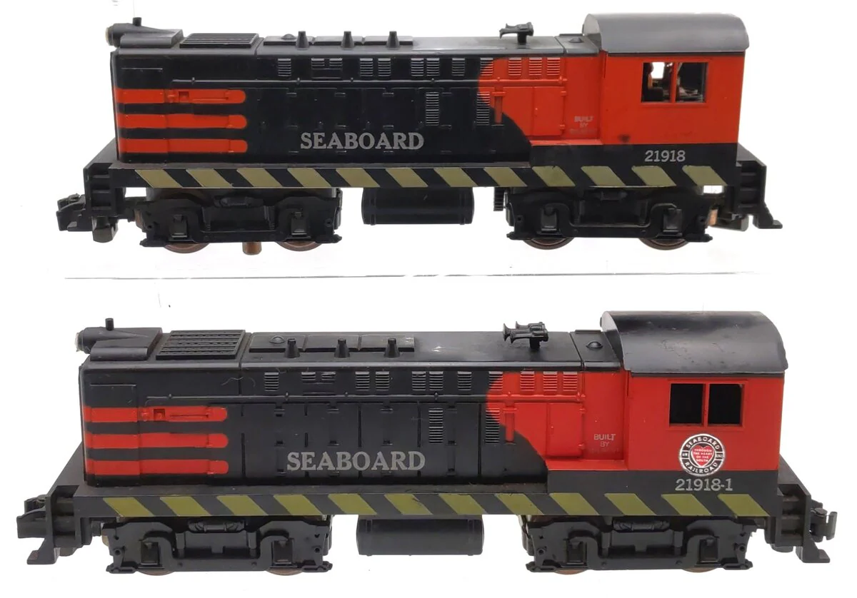 American Flyer 21918/21918-1 Vintage S Seaboard Diesel Locomotive Switcher Set VG