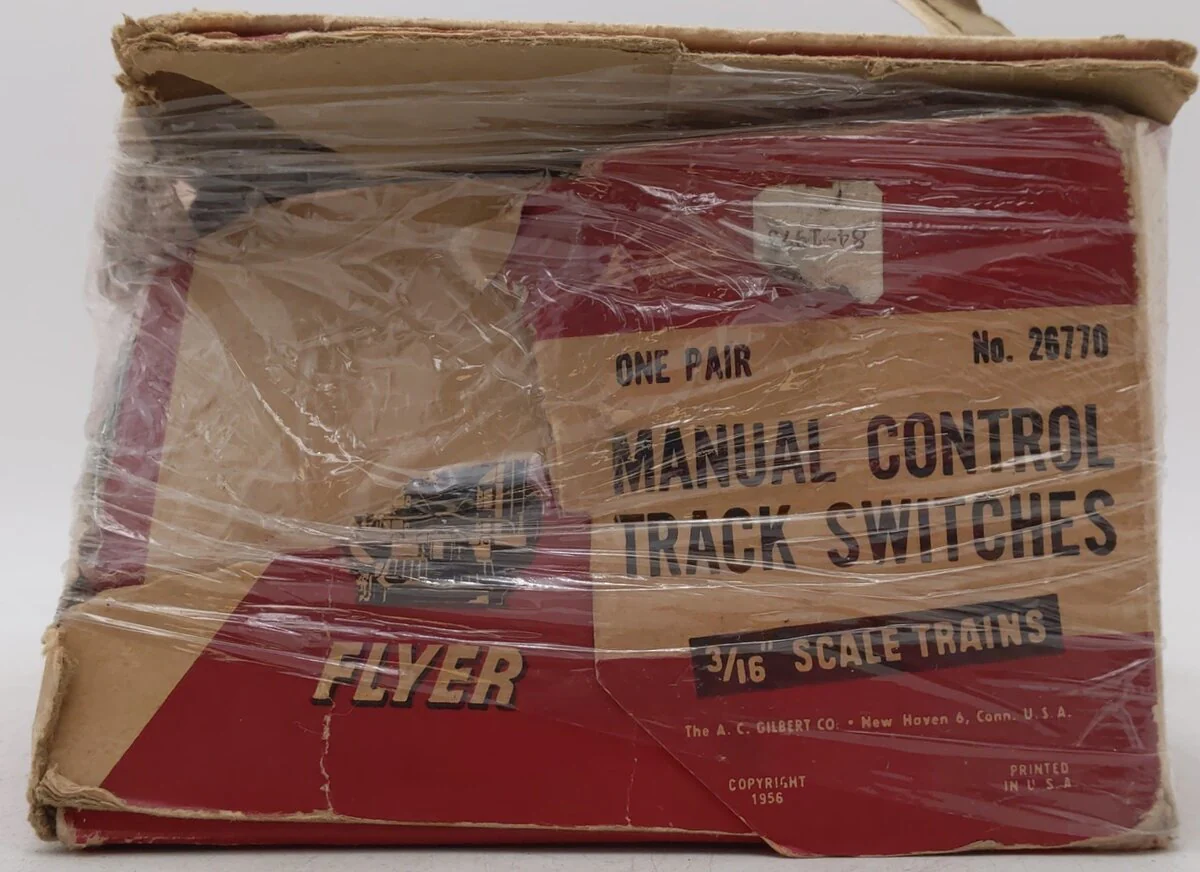 American Flyer 26770 Vintage S Manual Control Track Switches (Pair) VG/Box - Image 5