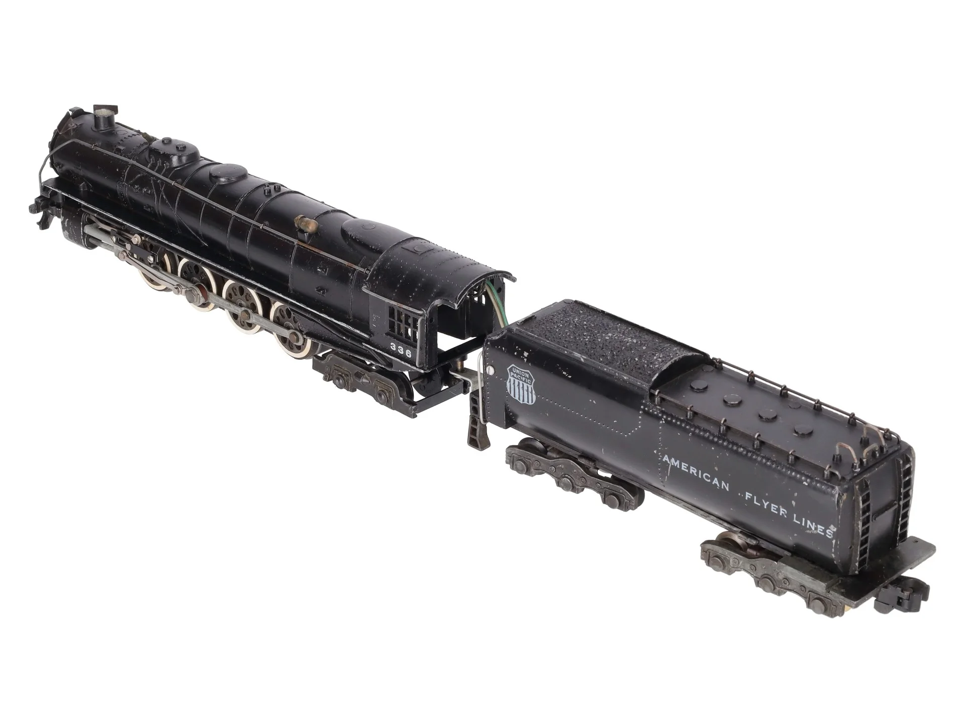 American Flyer 336 S Union Pacific Northern 4-8-4 Steam Locomotive & Tender VG - Image 3