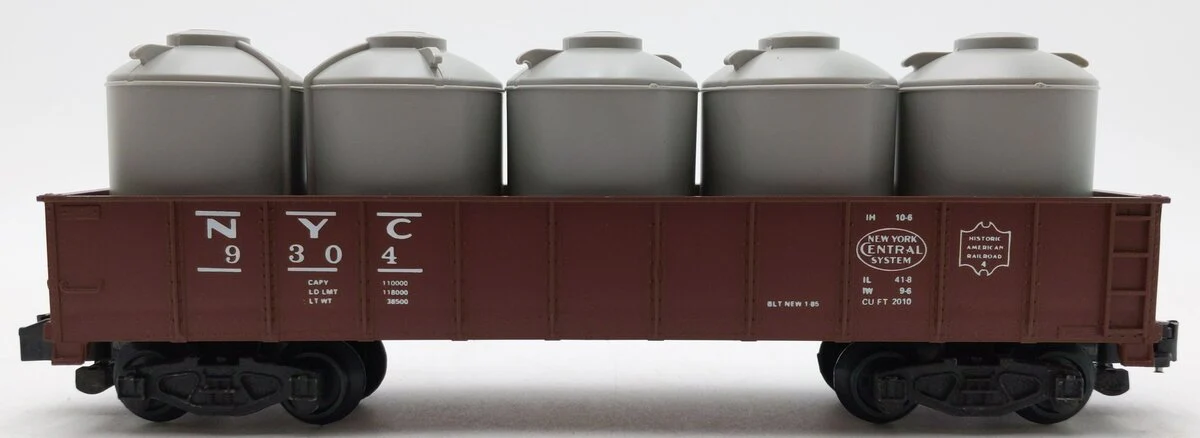 American Flyer 4-9304 S Scale New York Central Gondola w/Canisters #9304 LN/Box - Image 2