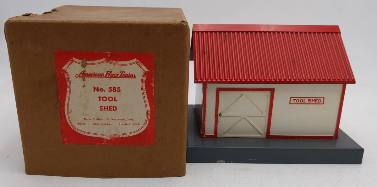 American Flyer 585 Vintage S Tool Shed - Red Roof Version VG/Box