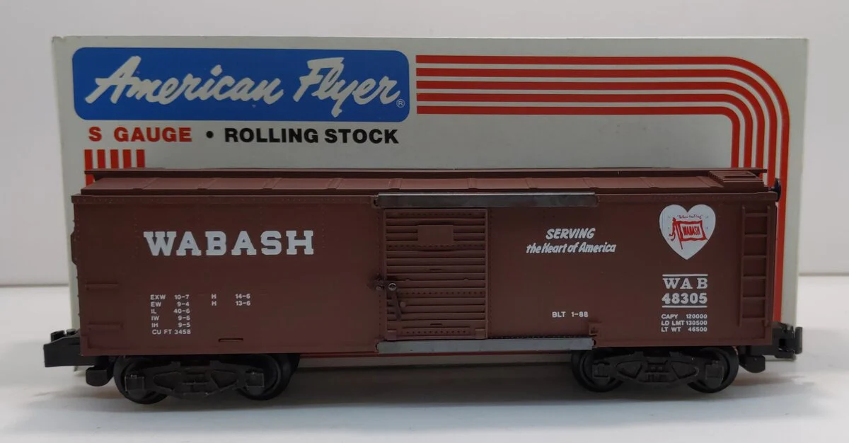 American Flyer 6-48305 S Gauge Wabash Boxcar LN/Box