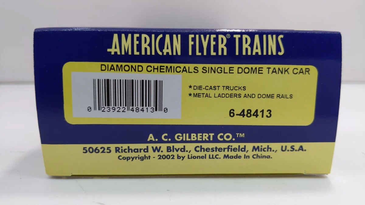 American Flyer 6-48413 S Gauge Diamond Chemicals Single Dome Tank Car NIB - Image 8