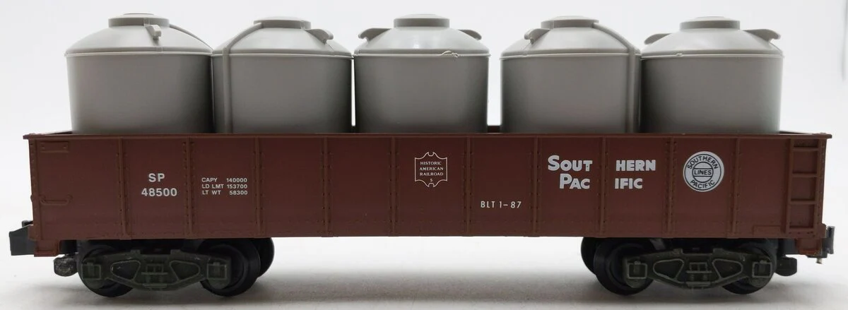 American Flyer 6-48500 S Gauge Southern Pacific Gondola w/Gray Canisters #48500 LN/Box - Image 2