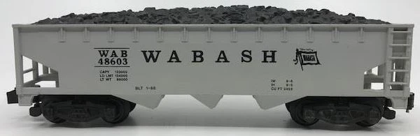 American Flyer 6-48603 S Gauge Wabash 3-Bay Hopper w/ Coal Load #48603 LN/Box - Image 2