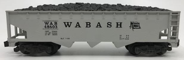 American Flyer 6-48603 S Gauge Wabash 3-Bay Hopper w/ Coal Load #48603 LN/Box - Image 3