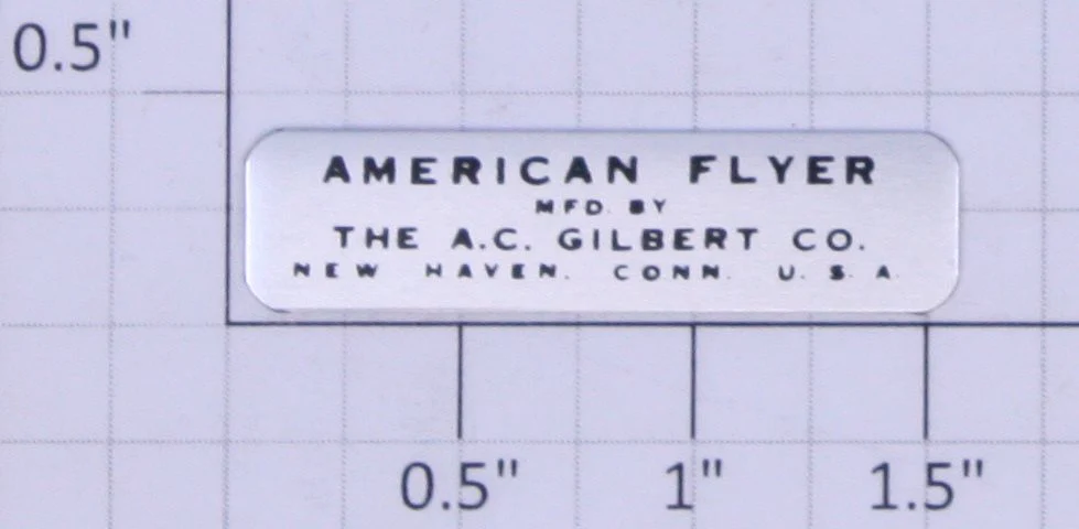 American Flyer 772-1 Oil Well Nameplate with Adhesive