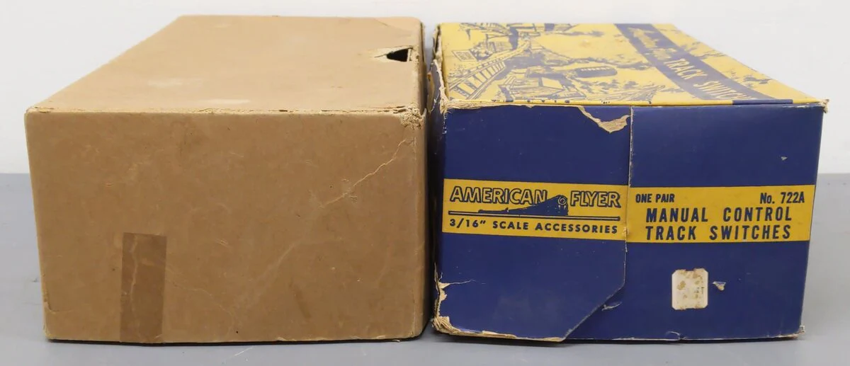 American Flyer Vintage S Postwar Left & Right Switches #720 & 722A [4] VG/Box - Image 5