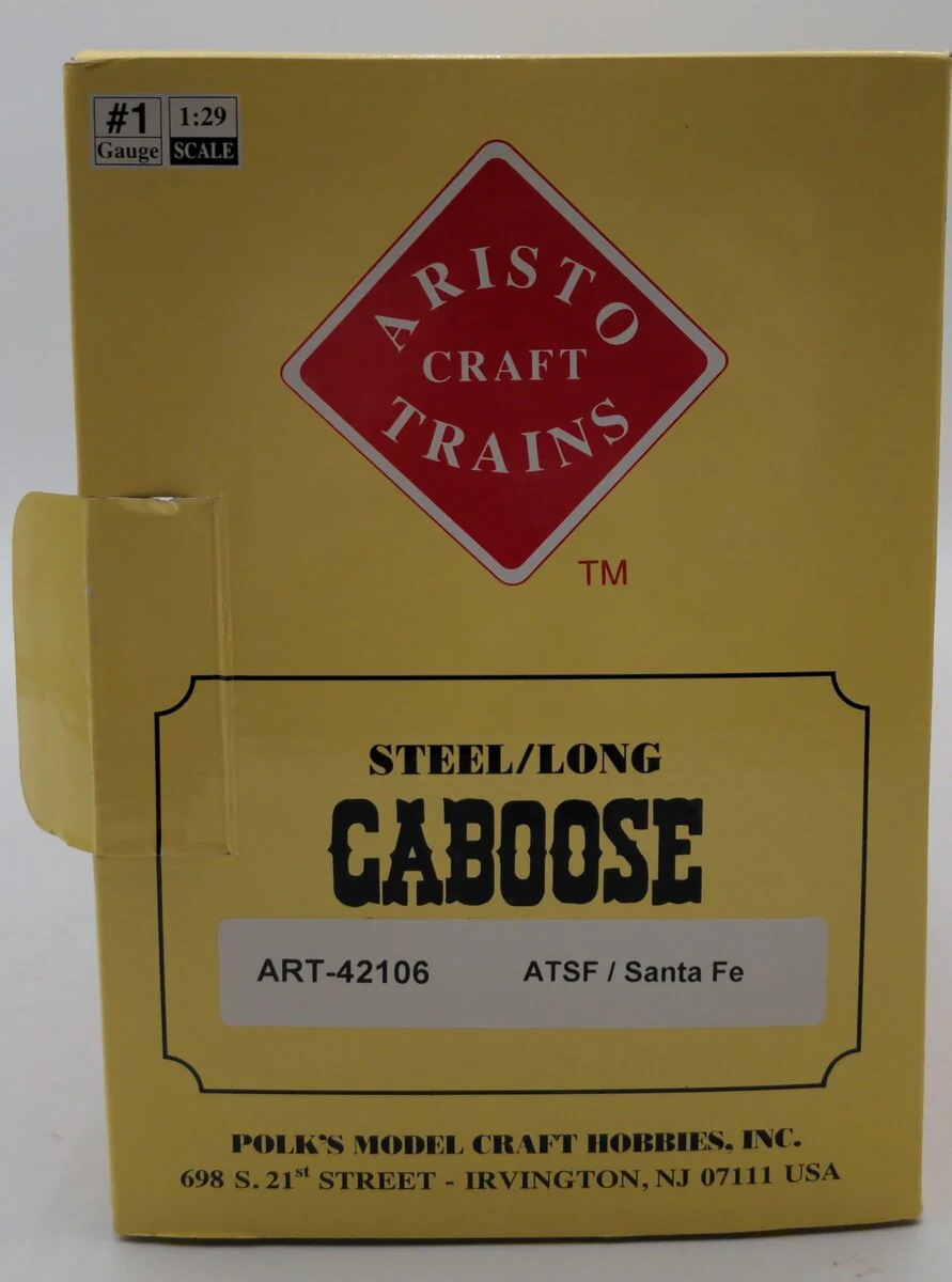 Aristo-Craft 42106 G Santa Fe Long Steel Caboose w/Metal Wheels #999125 EX/Box - Image 7