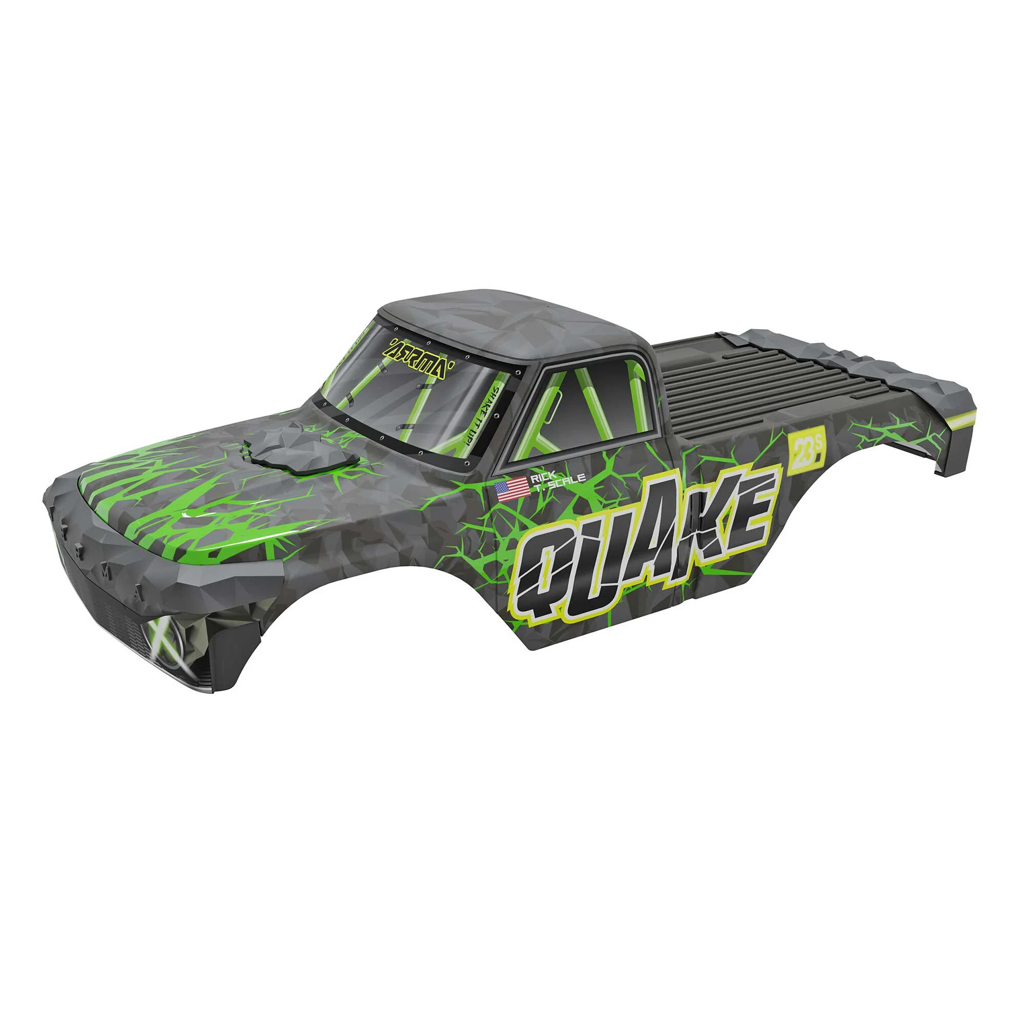 ARRMA ARA-2880 1:10 QUAKE Green Painted Decaled Trimmed Body Set