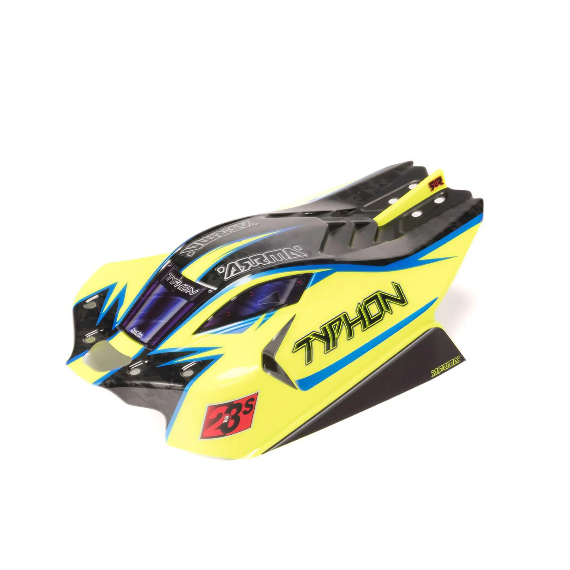 ARRMA ARA406172 1:8 TYPHON 4X4 Yellow/Blue Clipless Painted Decaled Body