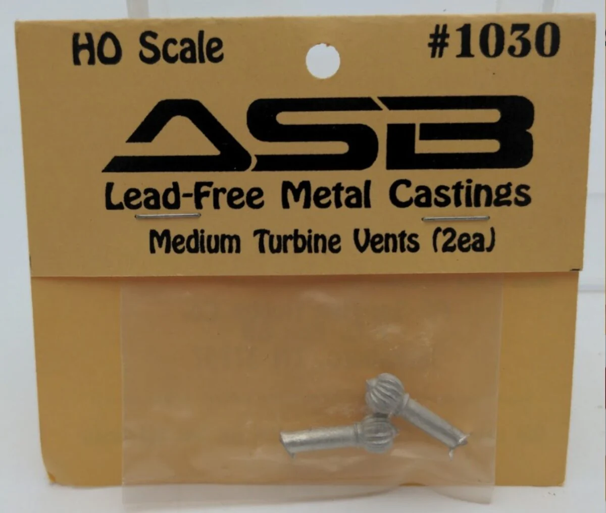 ASB Hobby Co. 1030 HO Medium Turbine Vents Unpainted Lead Free Metal Castings