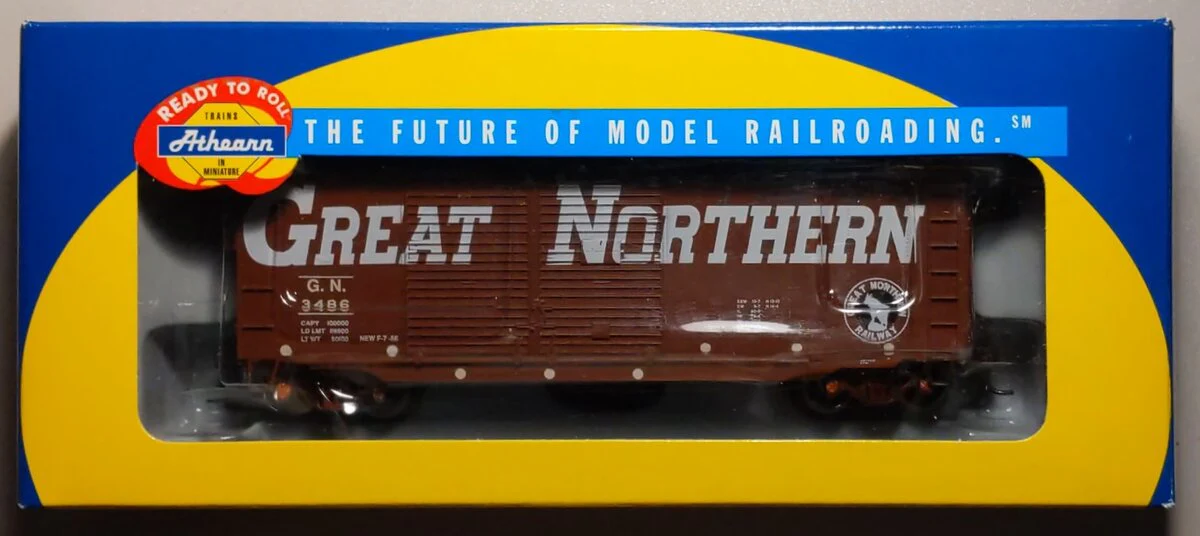 Athearn 70465 HO Scale Great Northern 40' Double Door Boxcar #3486