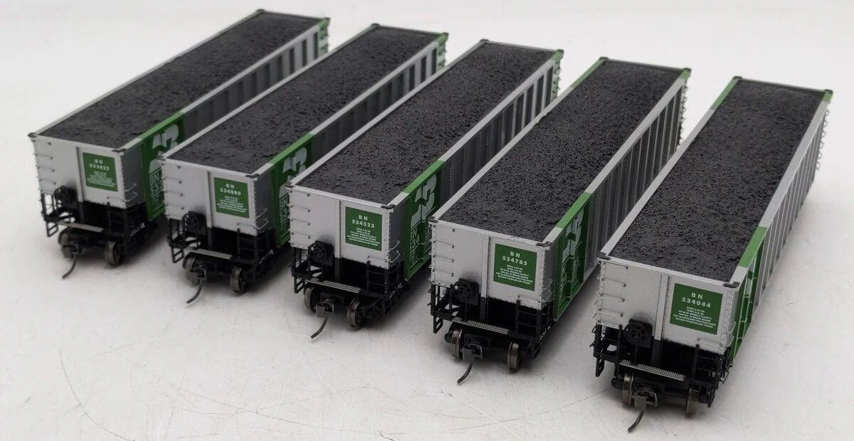 Athearn 93002 HO Scale Burlington Northern NethGon Coalporter 5-Car Set EX/Box - Image 5