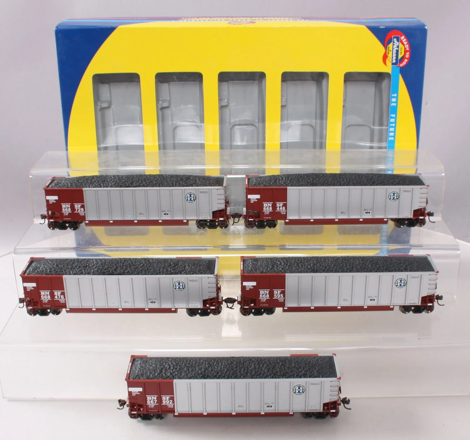 Athearn 93005 ho BNSF BethGon Coalporter #2 (Pack of 5) EX/Box