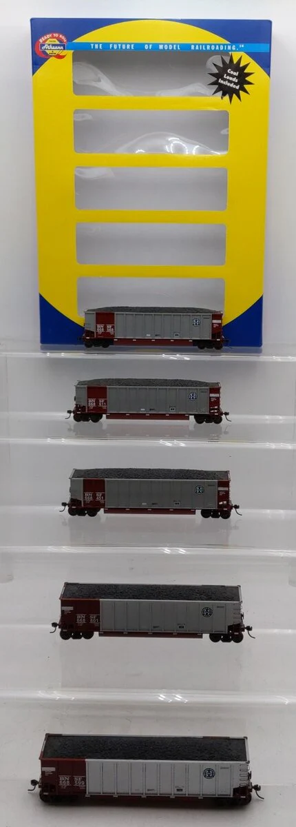 Athearn 93038 HO Burlington Northern Santa Fe BethGon Coalporter (Pack of 5) EX/Box