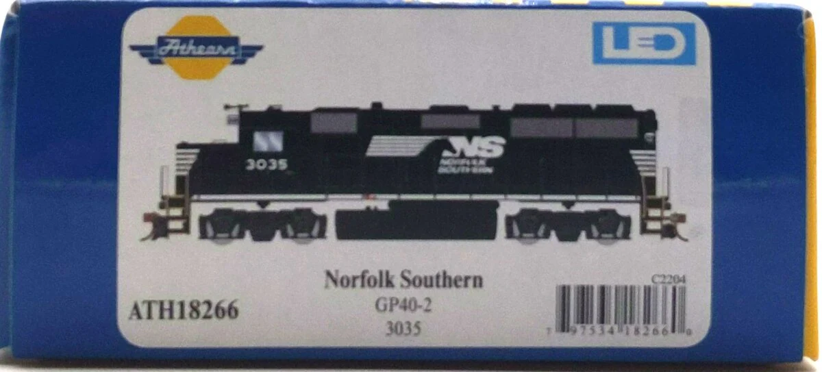 Athearn ATH18266 HO Scale Norfolk Southern GP40-2 Diesel Locomotive DC #3035 LN/Box - Image 8