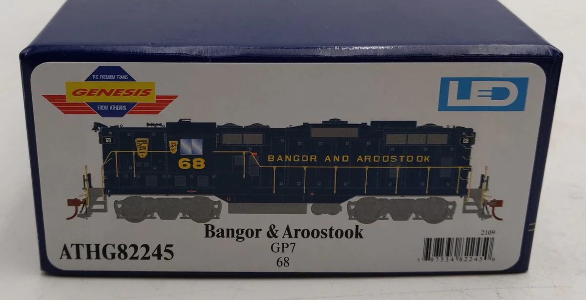 Athearn G82245 HO Scale Bangor & Aroostook GP7 Diesel Locomotive #68 EX/Box - Image 7