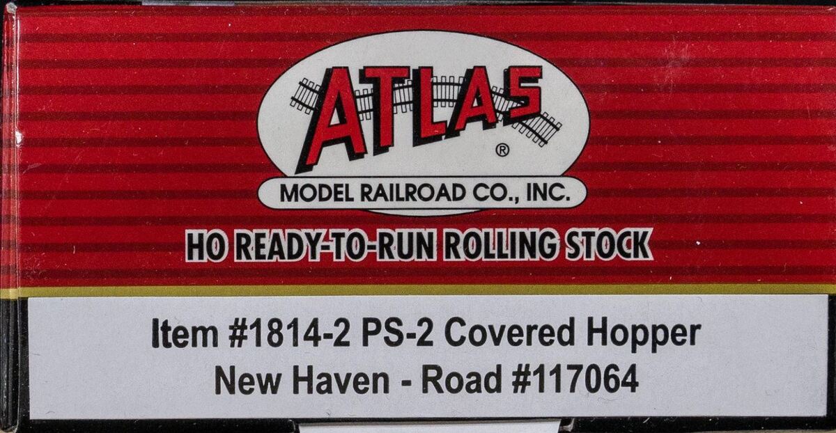 Atlas 1814-2 HO Scale New Haven PS-2 Covered Hopper #117064 MT/Box - Image 2