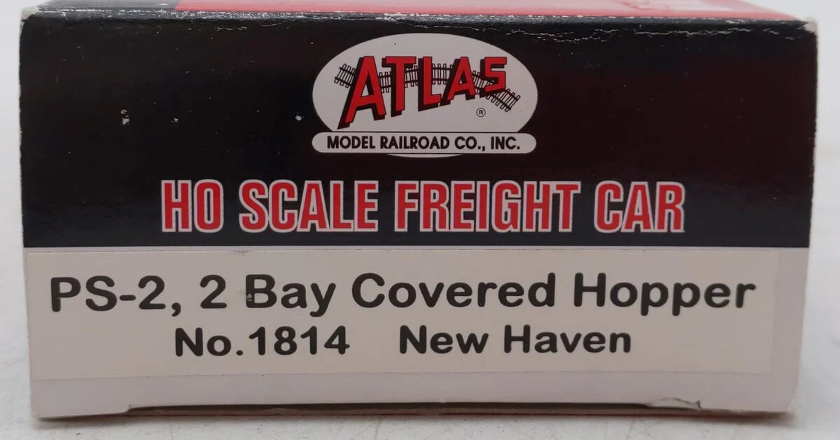 Atlas 1814 HO Scale New Haven PS-2 2-Bay Custom Weathered Covered Hopper #117015/Box - Image 10