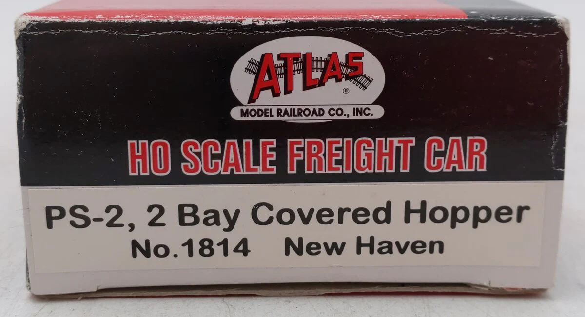 Atlas 1814 HO Scale New Haven PS-2 2-Bay Custom Weathered Covered Hopper #117015/Box - Image 9