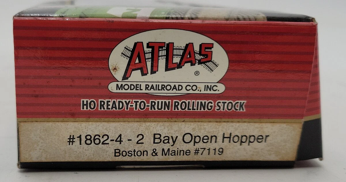 Atlas 1862-4 HO Boston & Maine 2 Bay Open Hopper #7119 EX/Box - Image 6