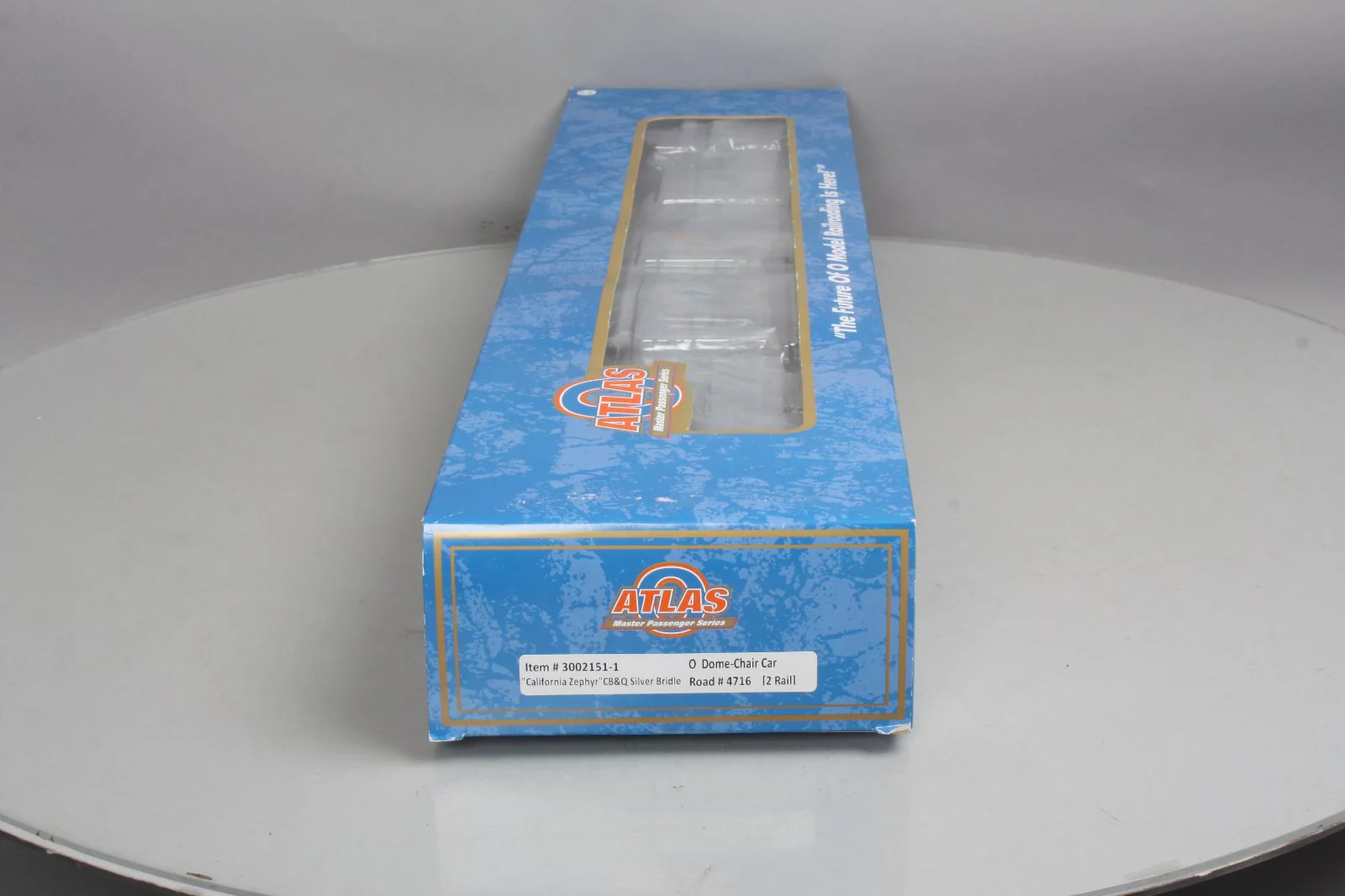 Atlas 3002151-1 O Chicago Burlington & Quincy "Silver Bridle" Dome Car [2 Rail] LN/Box - Image 3