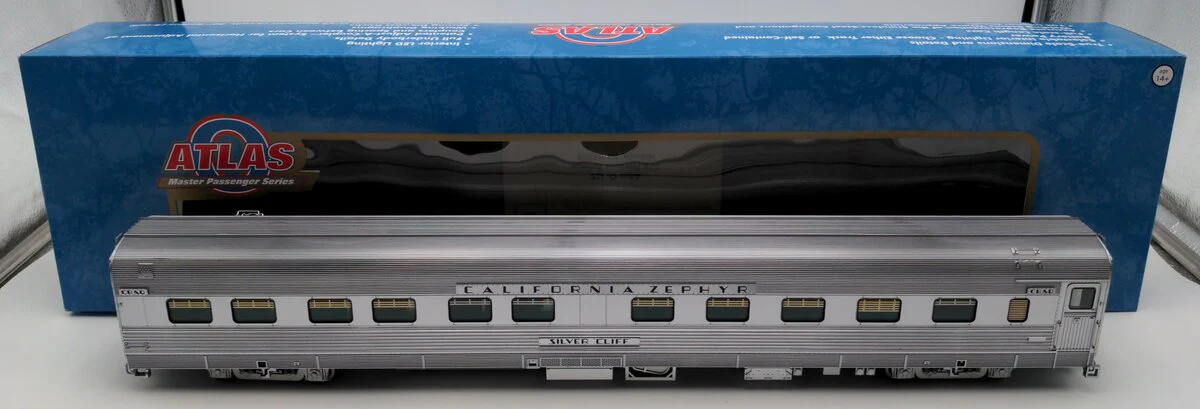 Atlas 3002176-2 O Cali Zephyr "Silver Cliff" Sleeper Passenger Car (2-Rail) EX/Box