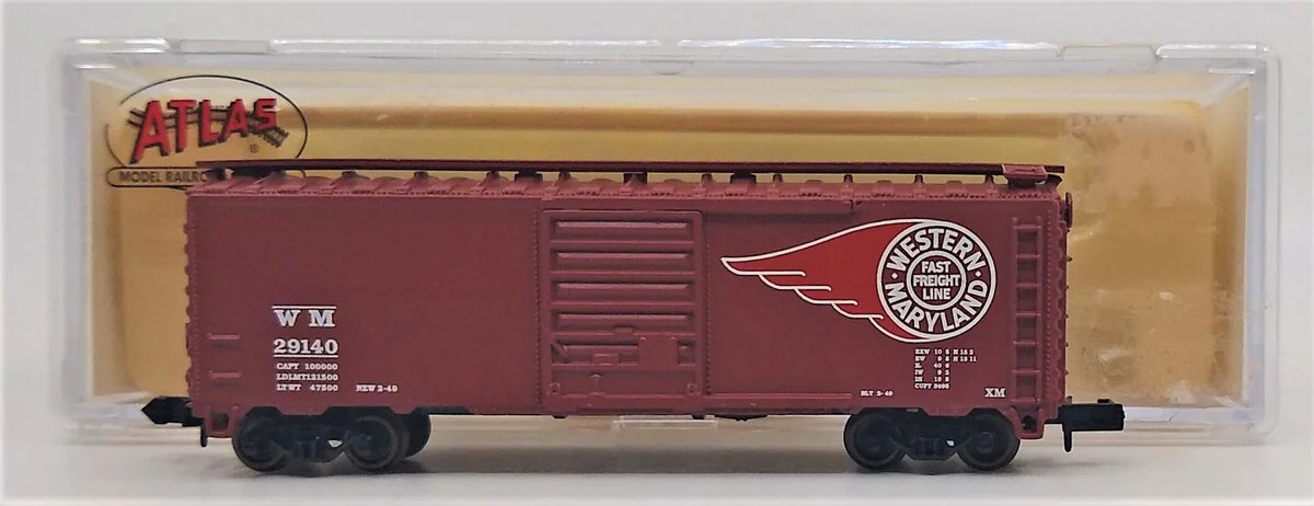 Atlas 34411 N Western Maryland "Fireball" 40' Box Car ##29140 NIB