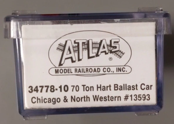 Atlas 34778-10-1 N Scale Chicago & North Western 70-Ton Hart Ballast Car #13593 LN/Box - Image 2