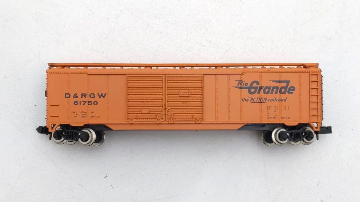 Atlas 3614 N Scale Denver & Rio Grande Western Double Door Boxcar #61750 LN