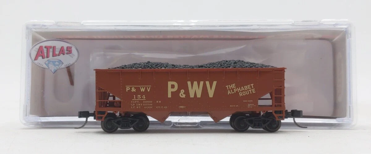 Atlas 50006144 N Pittsburgh & West Virginia 2-Bay Offset Side Hopper #157 LN/Box