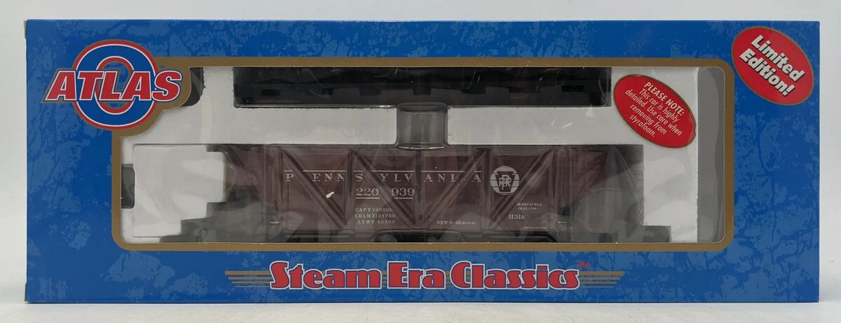 Atlas 7429-5 O Pennsylvania Railroad 50-Ton War Hopper Car #220939 (2-Rail) NIB