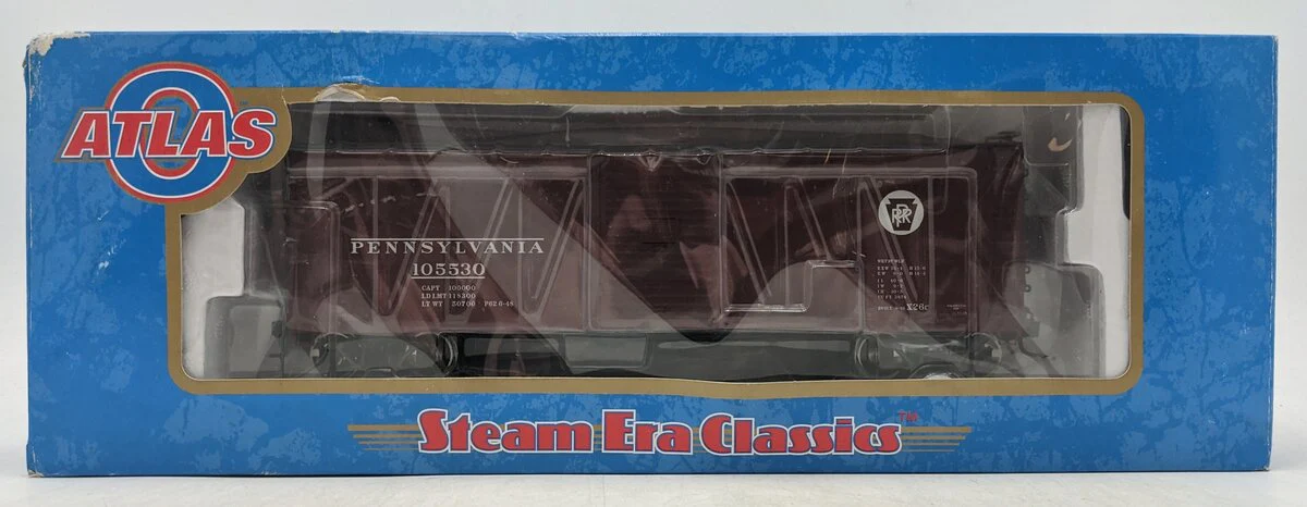 Atlas 7484-5 O Pennsylvania Railroad Steel Re-Built USRA Boxcar #105530 (2-Rail) MT/Box