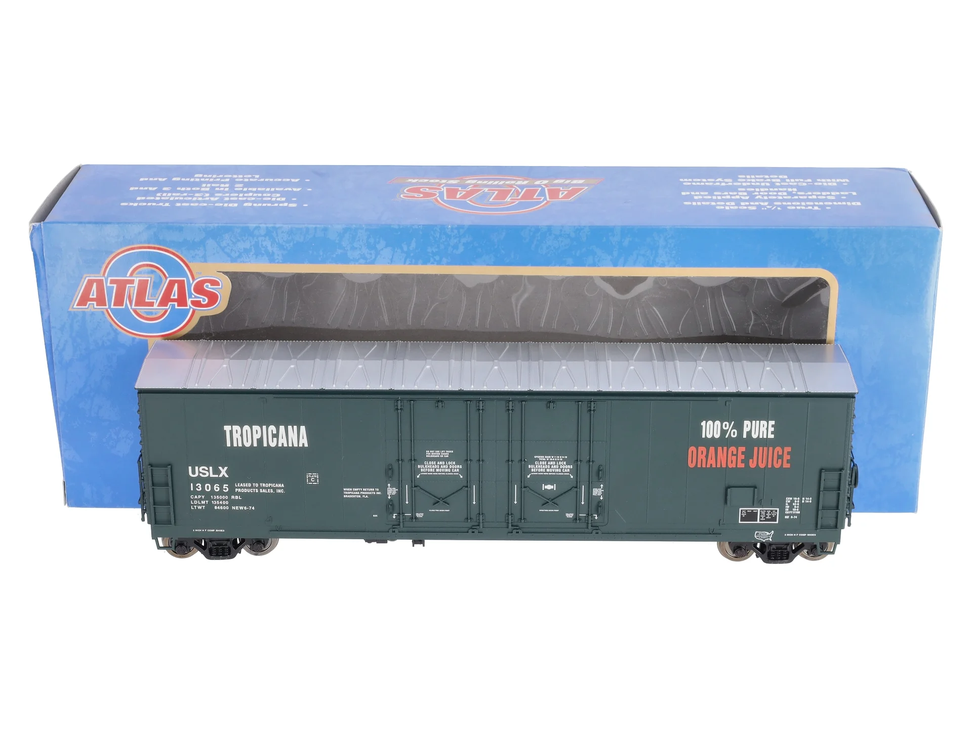 Atlas 7505-2 O Scale Tropicana 50' Double-Plug Door Boxcar #13065 (2-Rail) MT/Box