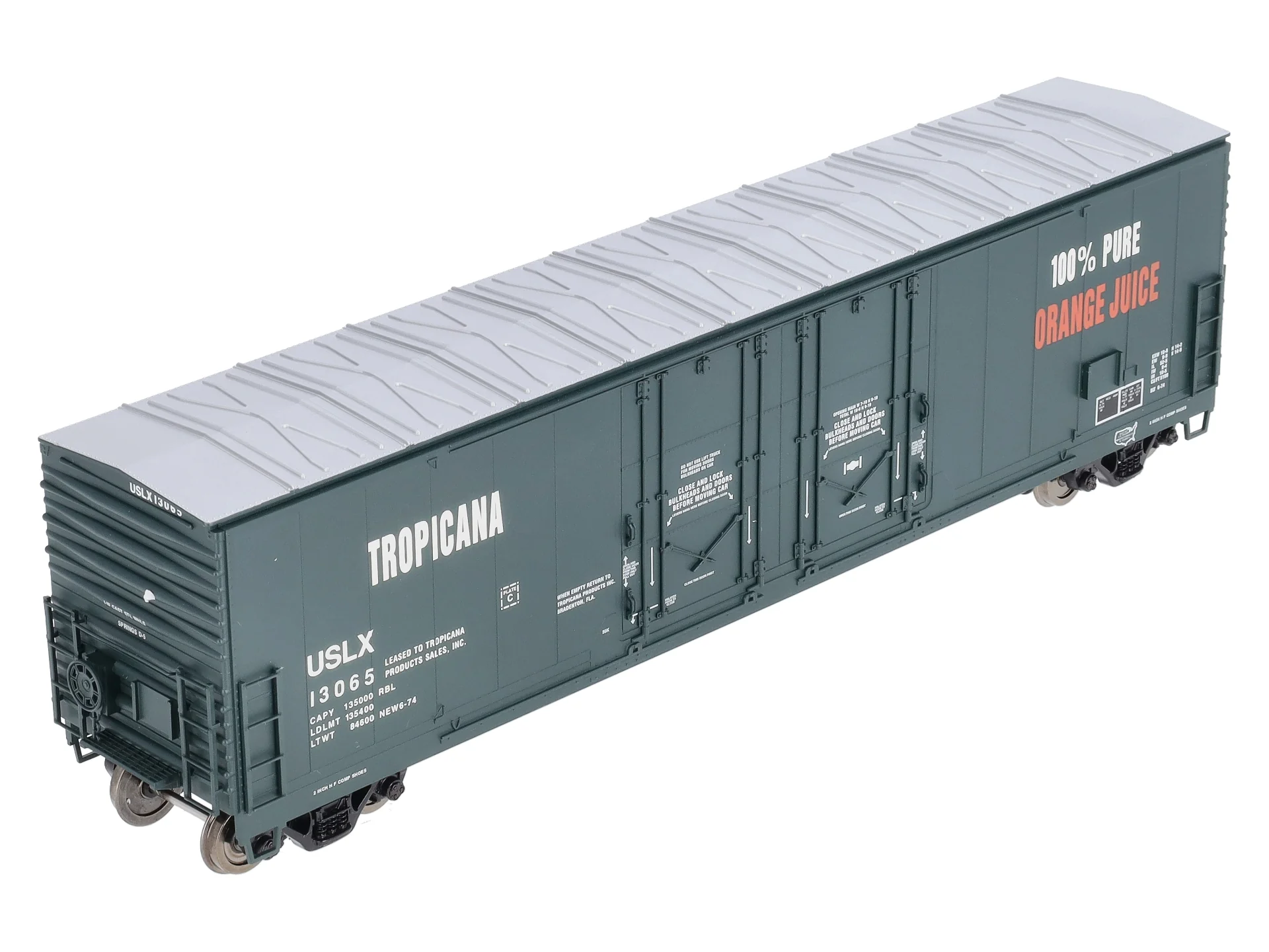 Atlas 7505-2 O Scale Tropicana 50' Double-Plug Door Boxcar #13065 (2-Rail) MT/Box - Image 7
