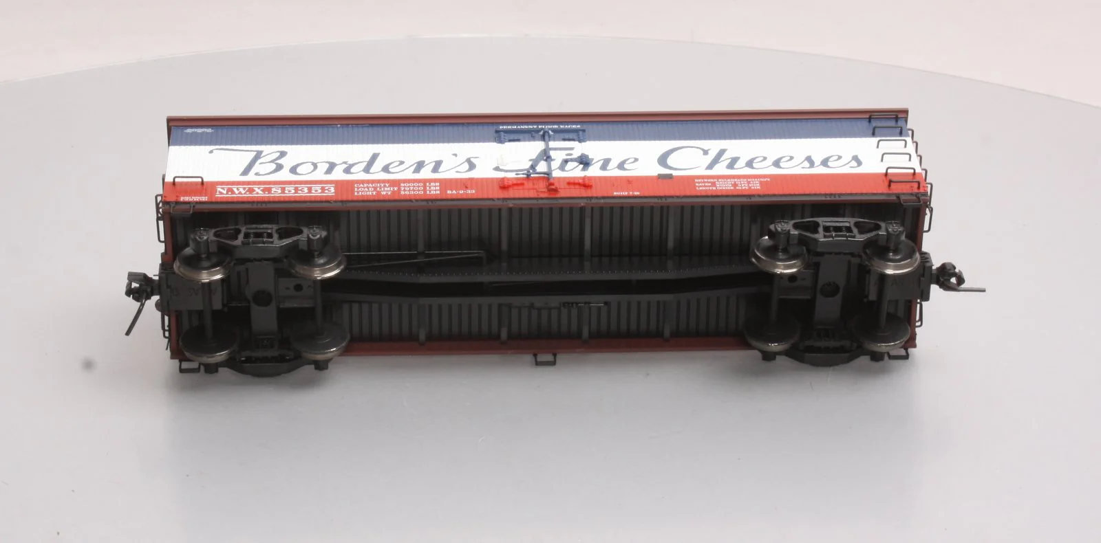 Atlas 7704-2 O Borden's Fine Cheese 40' Woodside Reefer Car #85353 (2-Rail) NIB - Image 10
