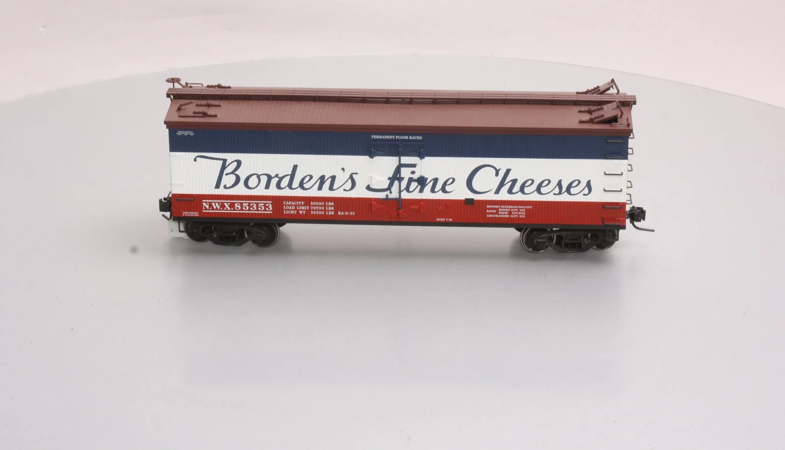 Atlas 7704-2 O Borden's Fine Cheese 40' Woodside Reefer Car #85353 (2-Rail) NIB - Image 2