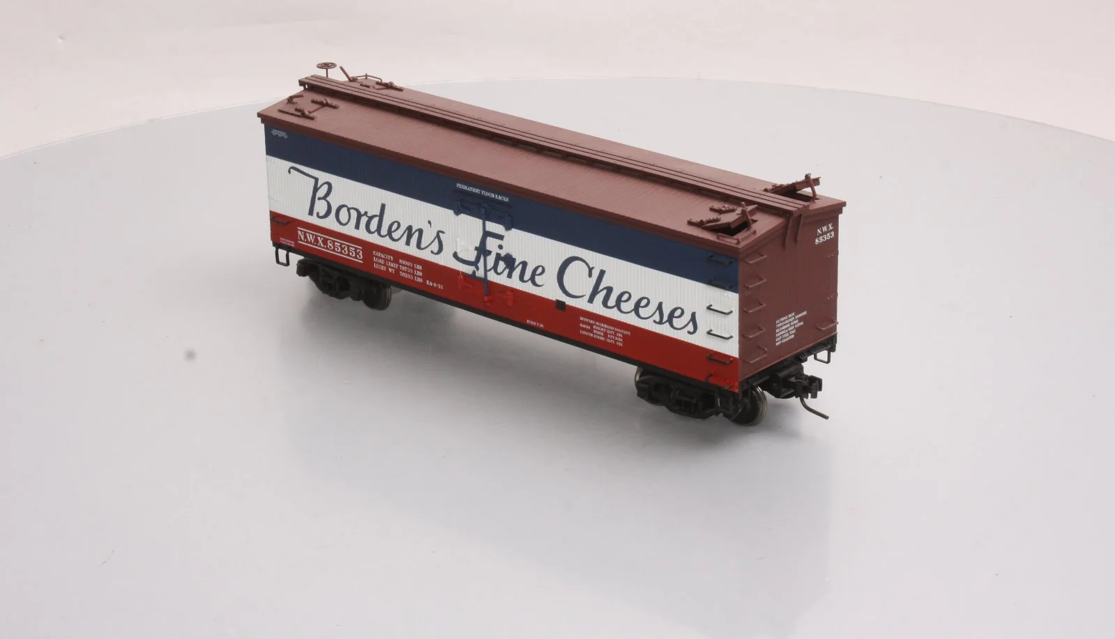 Atlas 7704-2 O Borden's Fine Cheese 40' Woodside Reefer Car #85353 (2-Rail) NIB - Image 3