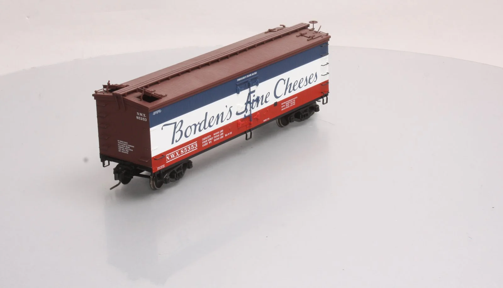 Atlas 7704-2 O Borden's Fine Cheese 40' Woodside Reefer Car #85353 (2-Rail) NIB - Image 5