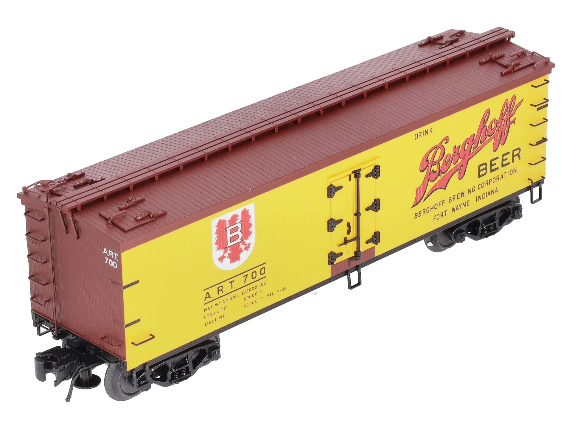 Atlas 8185-1 O Gauge 40' Wood Reefer Berghoff Beer #700 LN/Box - Image 9