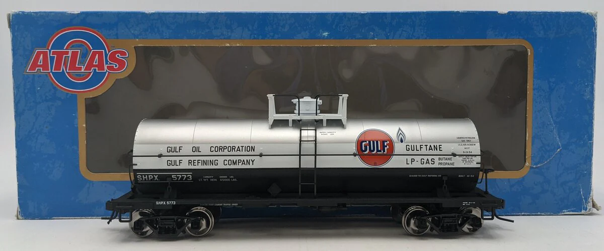 Atlas 9202-2 O Gulf Oil 11,000 Gallon Tank Car #5773 (2-Rail) LN/Box