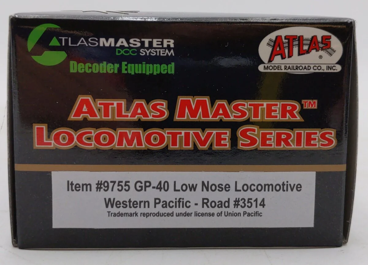 Atlas 9755 HO Western Pacific GP-40 Low Nose Locomotive Road # 3514 LN/Box - Image 5