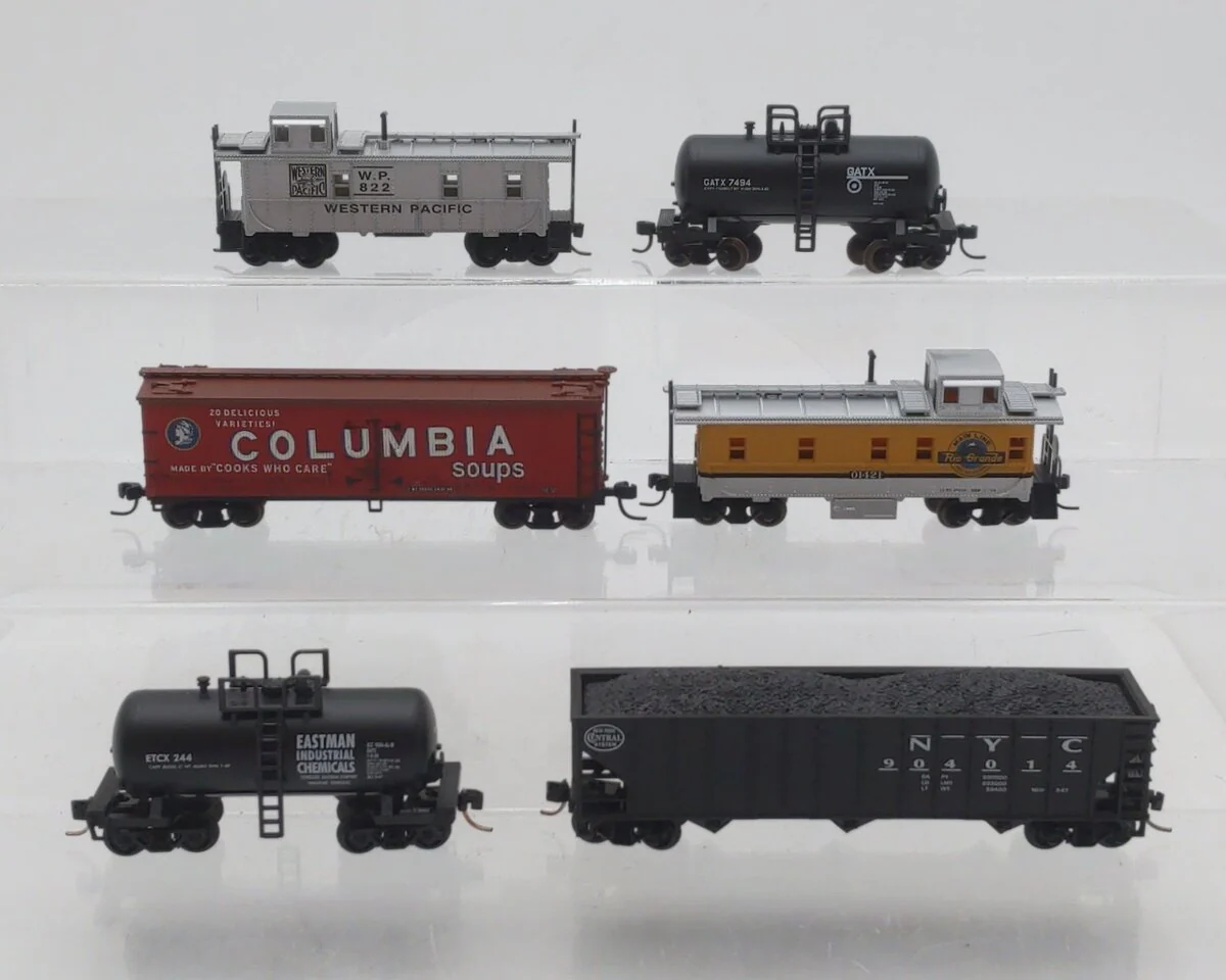 Atlas N Scale Assorted Freight Cars: 7494, 822, 7503, 01421, 904014, 244 [6] EX