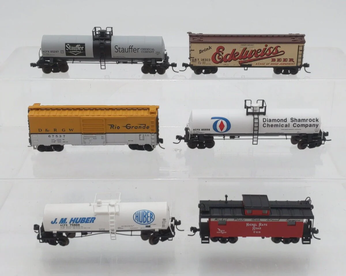 Atlas N Scale Assorted Freight Cars: 85558, 75888, 768, 85287, 18303, 67537 [6] EX - Image 2