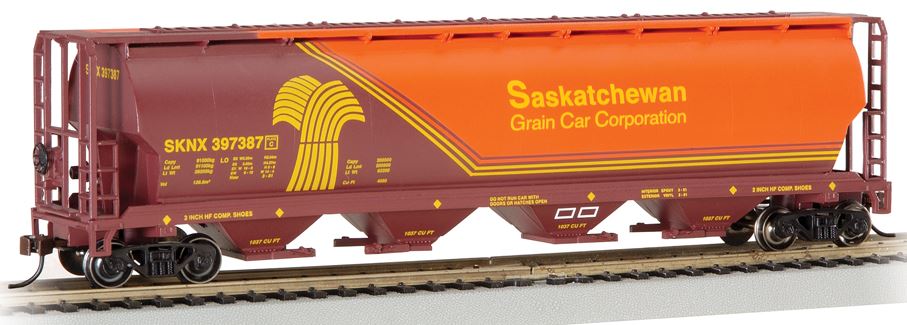 Bachmann 19140 HO Scale Saskatchewan 4 Bay Cylindrical Grain Hopper # 397387 LN/Box
