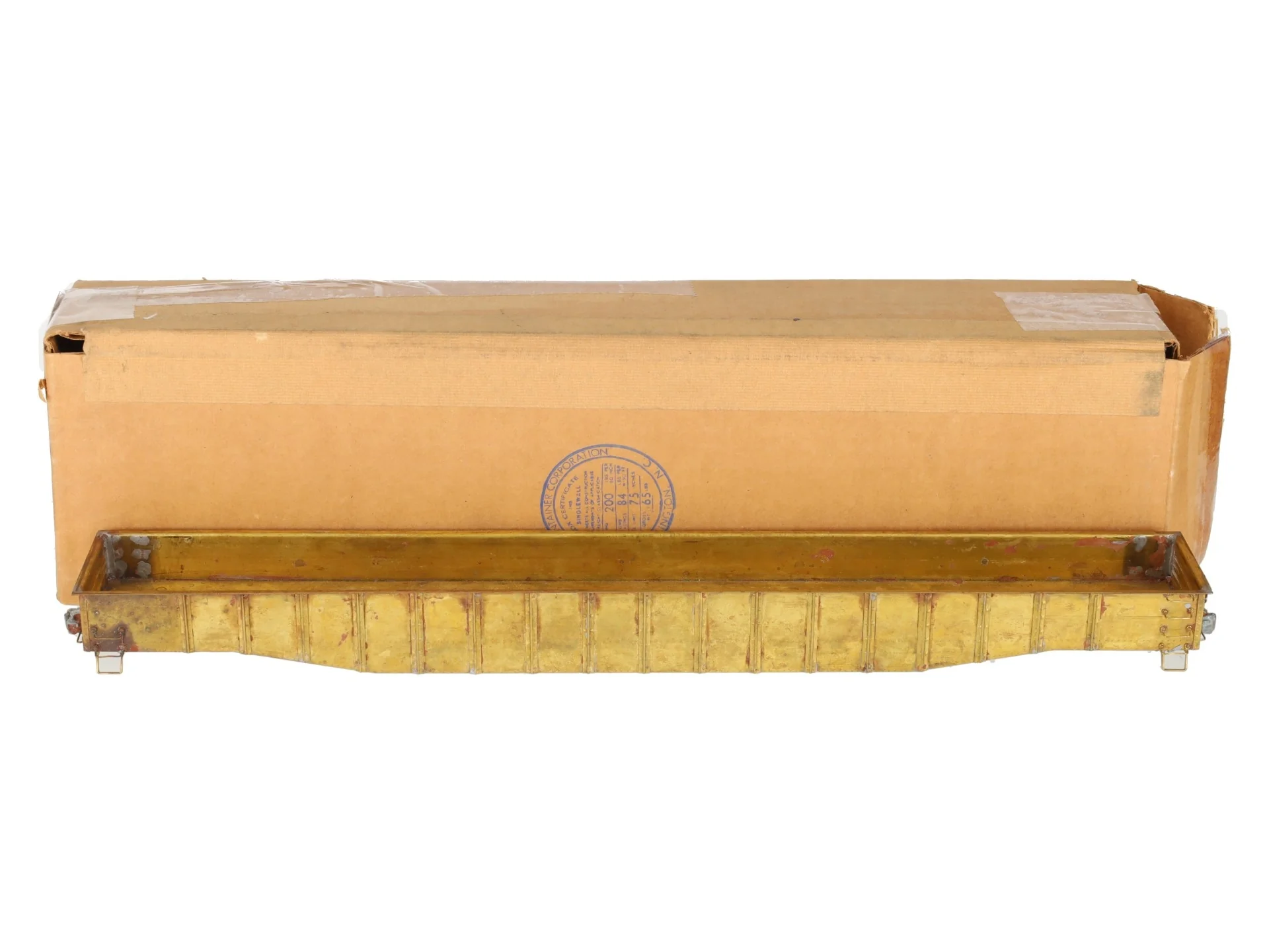 BRASS O Gauge Undecorated Steel Mill 52' Gondola VG
