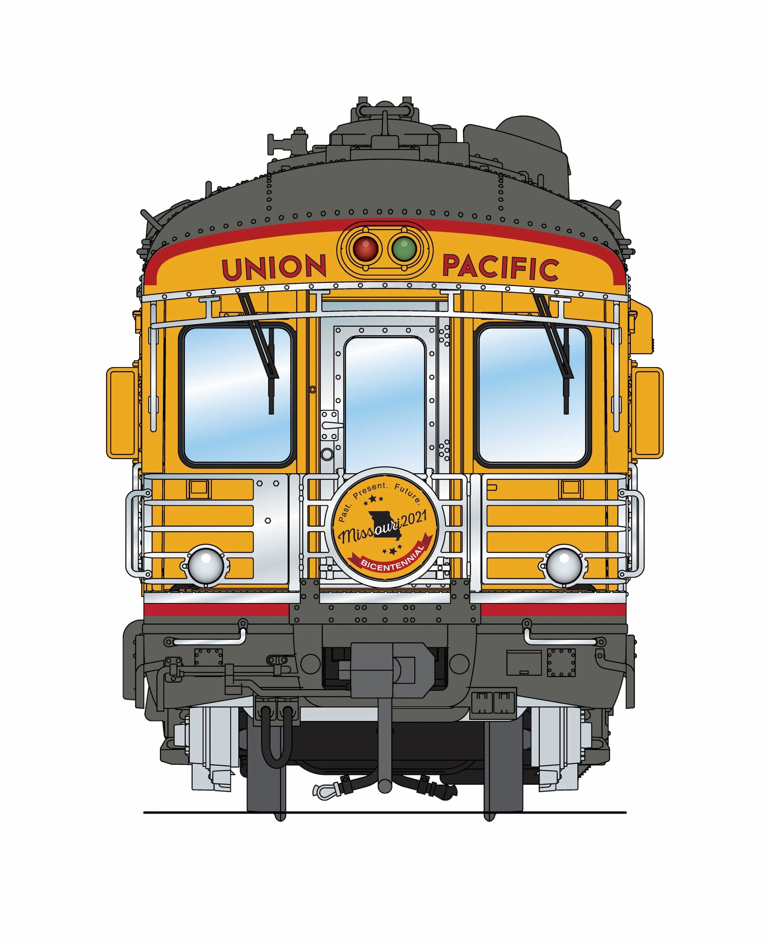 Broadway Limited 9017 HO UP UP Business Car Missouri Bicentennial Drumhead #119 - Image 9